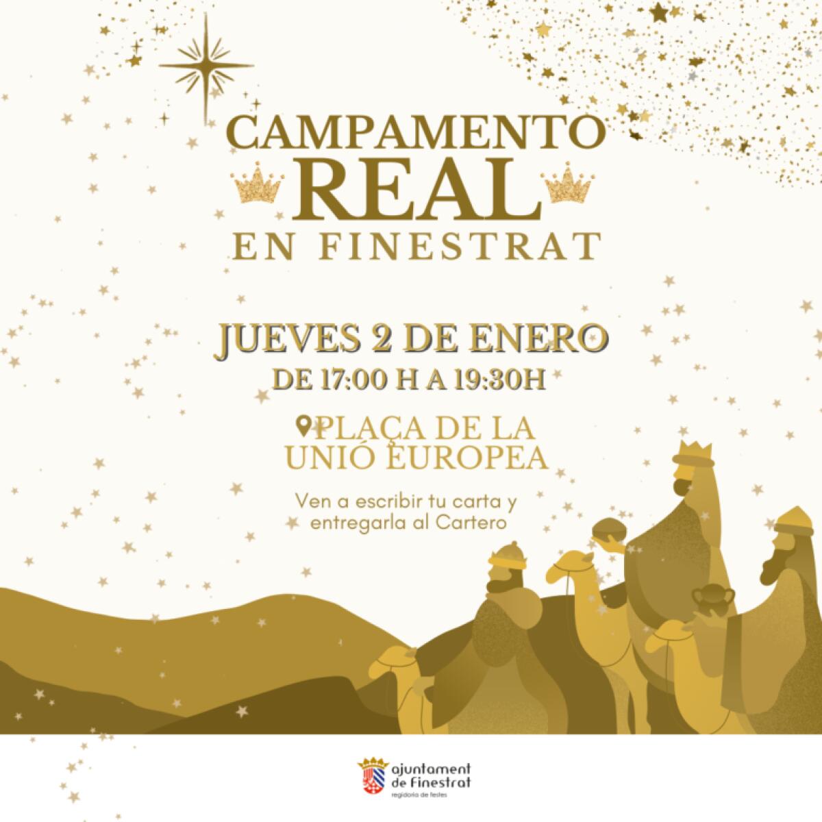 Finestrat se prepara para la llegada de los Reyes de Oriente con el Campamento Real del jueves 2 de enero