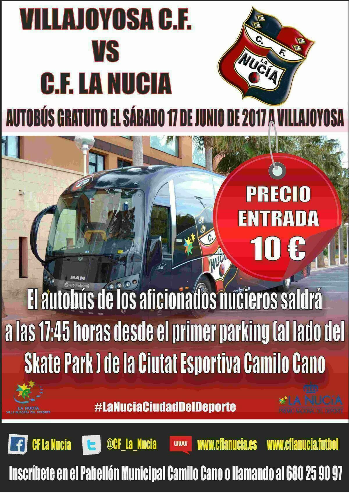 El C.F. La Nuc&iacute;a fleta un autob&uacute;s gratuito para &ldquo;la final&rdquo; en Villajoyosa