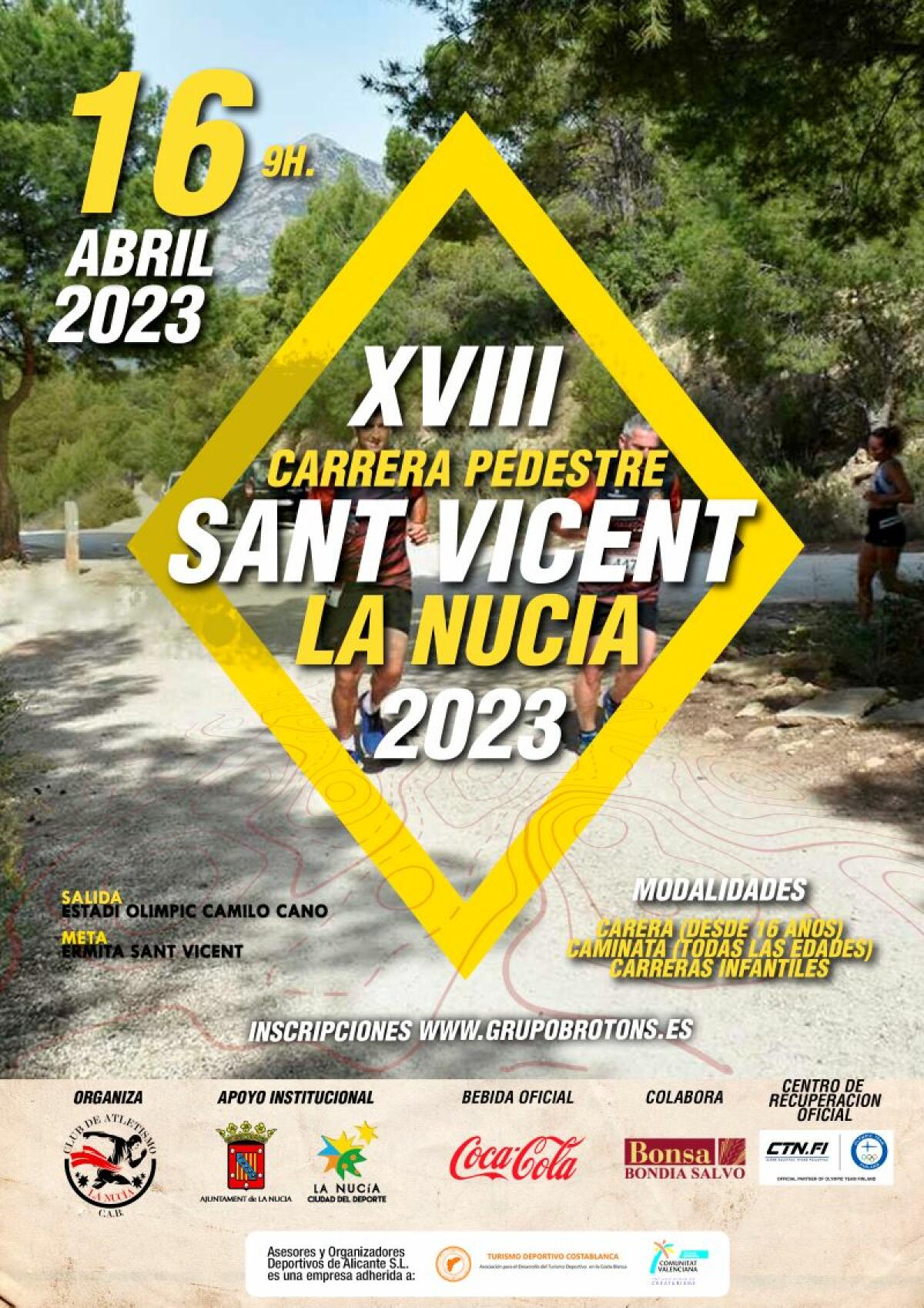 Abiertas las inscripciones para la XVIII Carrera Pedestre de Sant Vicent