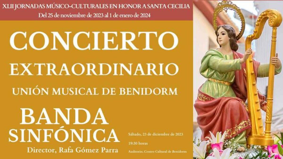 La Unión Musical de Benidorm celebra este sábado su concierto extraordinario de Santa Cecilia