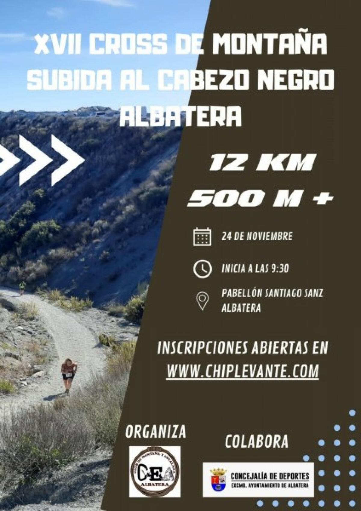 XVII Cross Subida al Cabezo Negro vuelve con fuerza a Albatera este Domingo 24 de Noviembre.