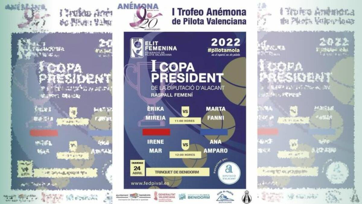 Benidorm acoge este domingo el primer Trofeo Anémona de Pilota Valenciana, elit femenina 