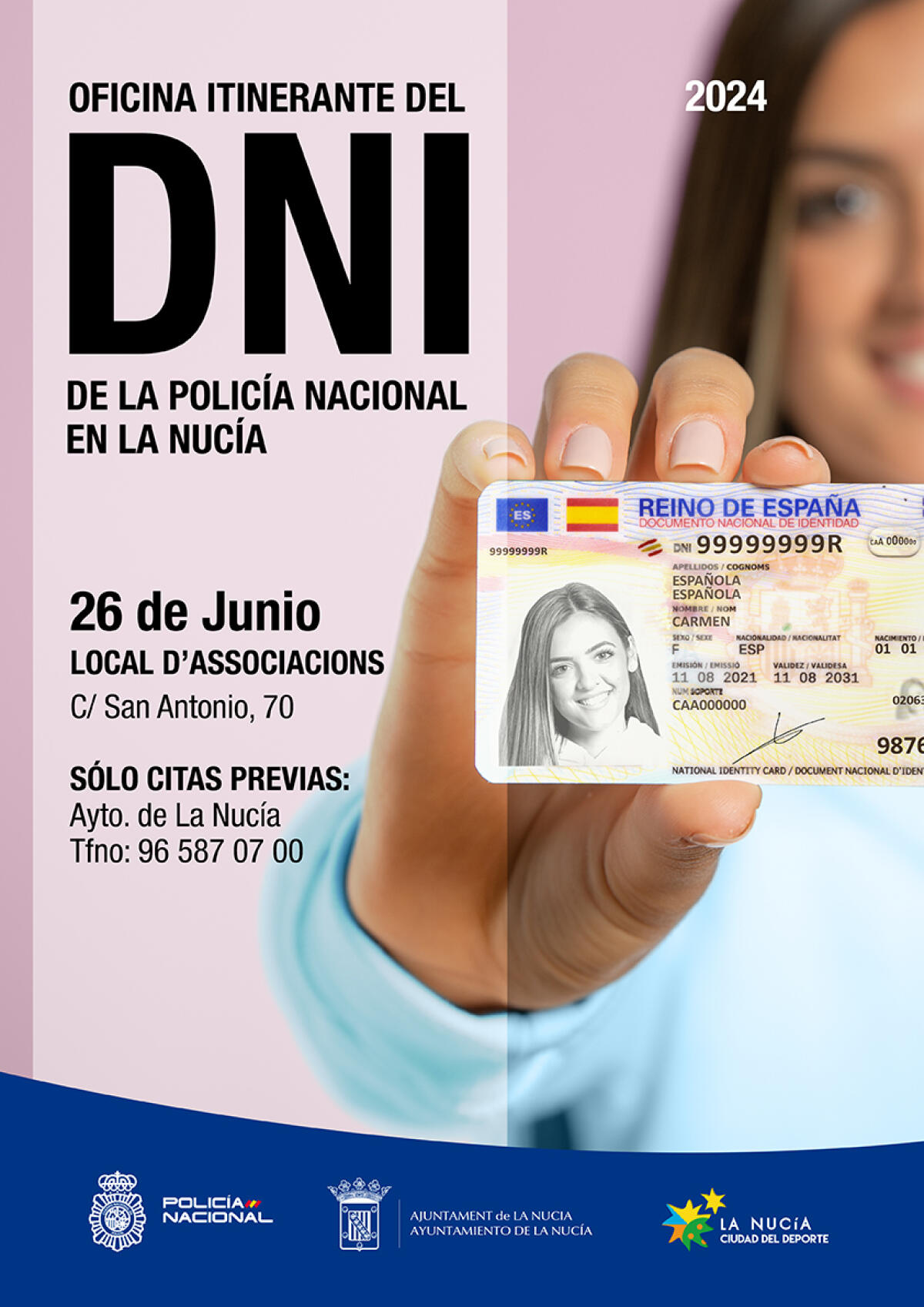 Últimas citas para la Oficina del DNI que visita La Nucía el 26 de junio 