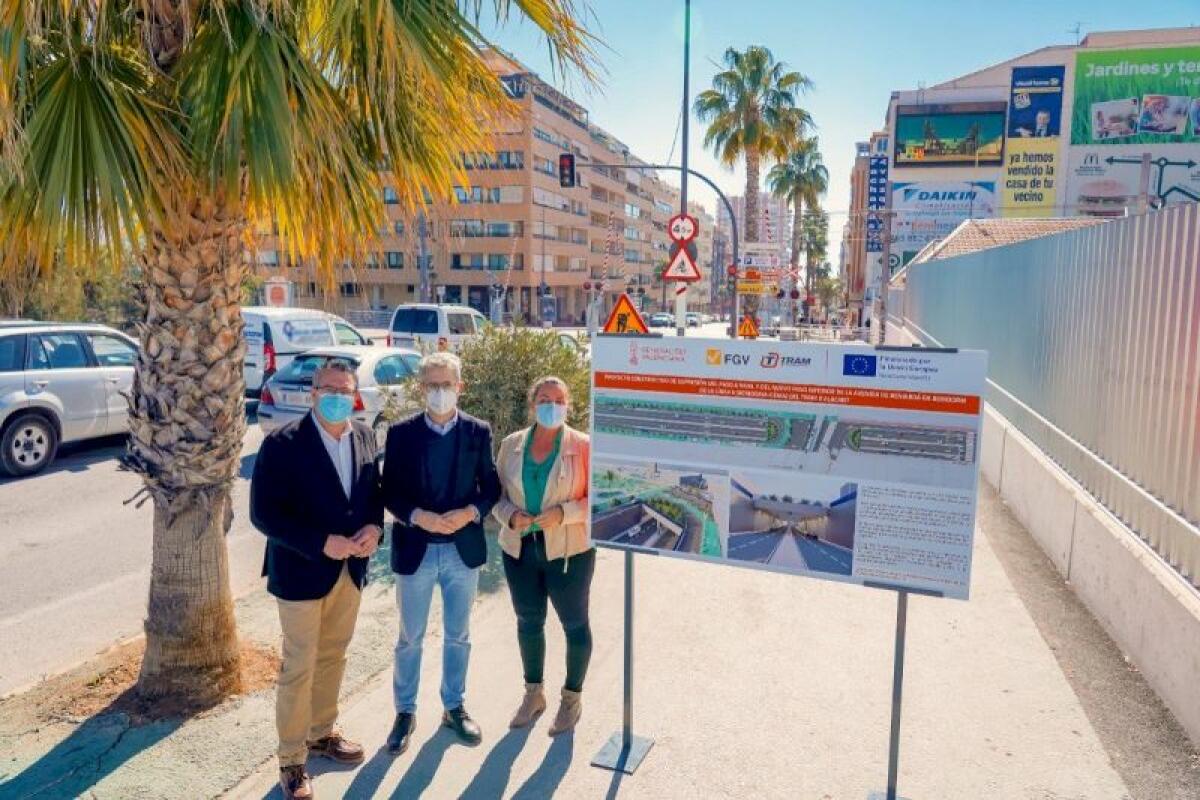 La Generalitat adjudica las obras de supresión del paso a nivel del TRAM d'Alacant y del nuevo acceso inferior en la avenida de Beniardá en Benidorm