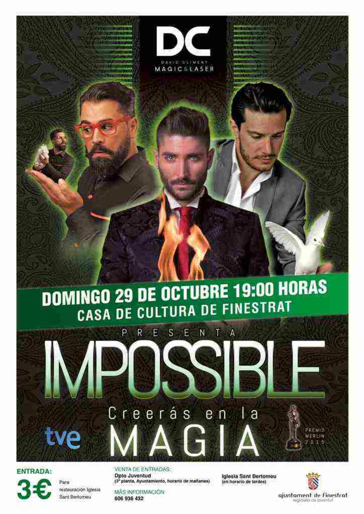 Finestrat acoger&aacute; el espect&aacute;culo de magia &ldquo;Impossible&rdquo; el pr&oacute;ximo 29 de octubre