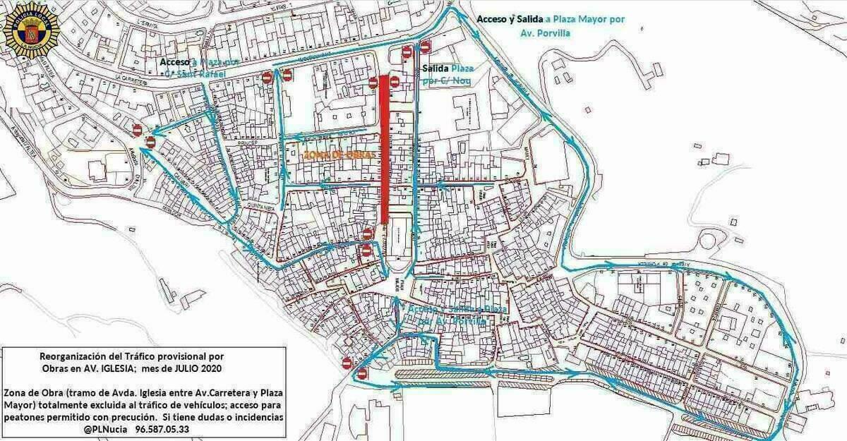 Reorganizaci&oacute;n del Tr&aacute;fico por las obras en l&rsquo;avinguda Esgl&eacute;sia.