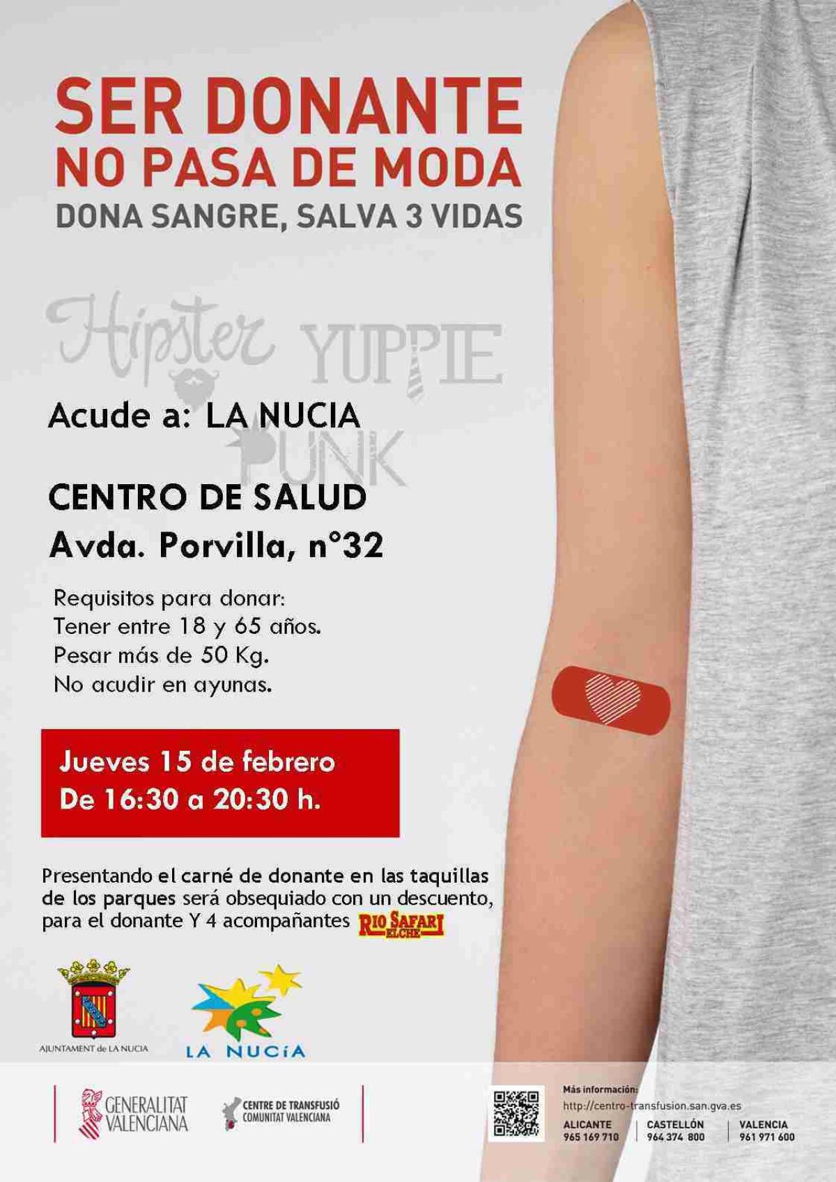 La Nuc&iacute;a &middot; El jueves 15 de febrero Donaci&oacute;n de Sangre en el Centre de Salut