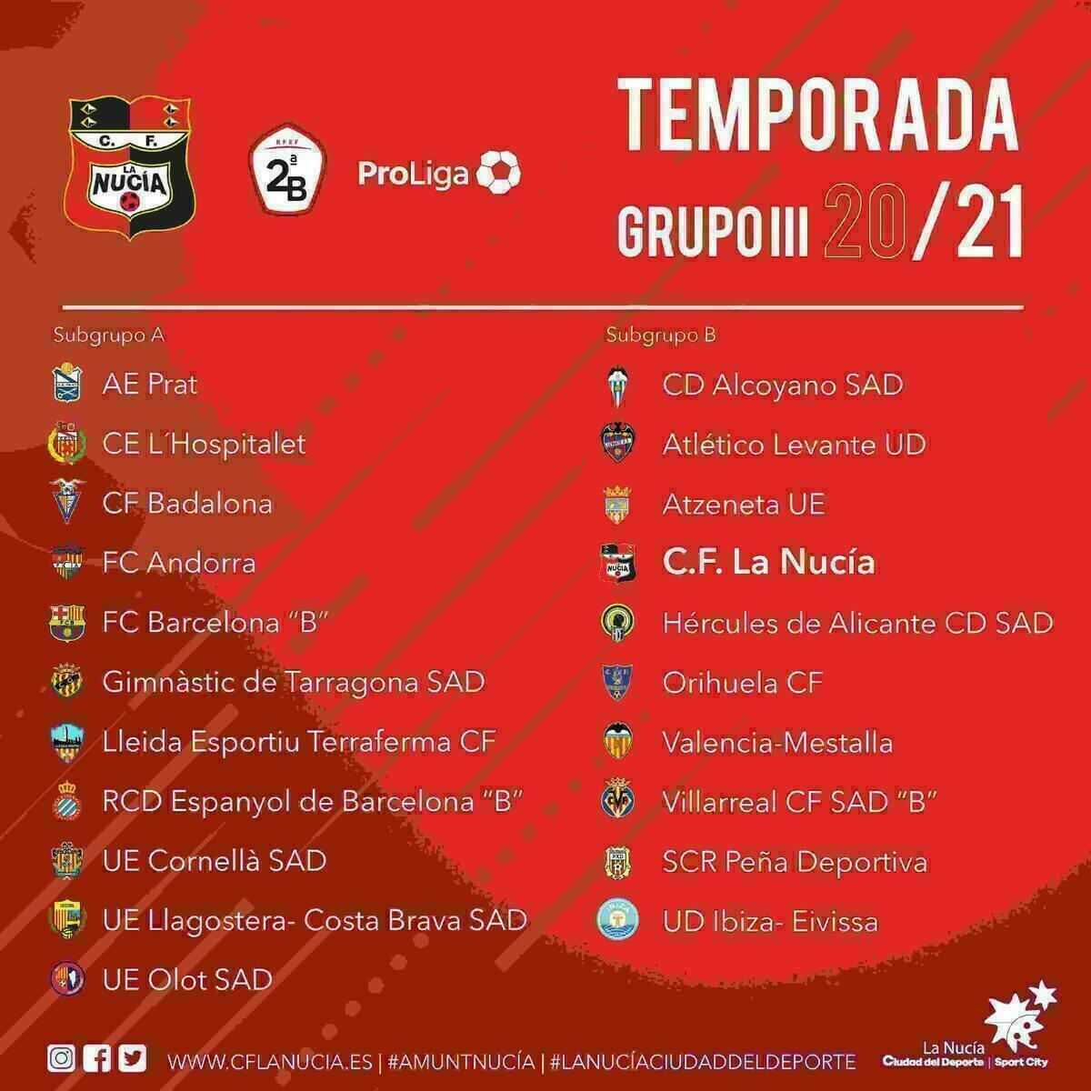 El C.F. La Nuc&iacute;a competir&aacute; con equipos valencianos y baleares