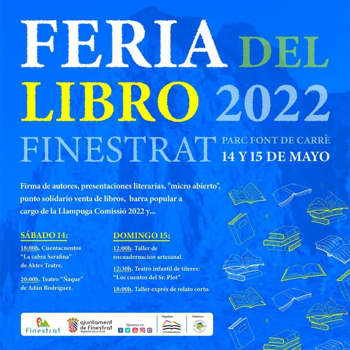 FINESTRAT CELEBRA ESTE FIN DE SEMANA SU FERIA DEL LIBRO CON MÁS DE 30 AUTORES, TEATRO Y ANIMACIÓN PARA TODOS LOS PÚBLICOS