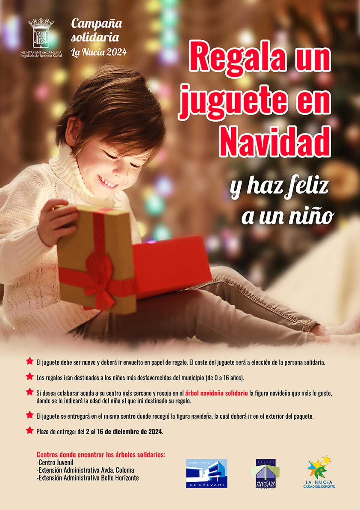 La V Campaña Solidaria “Regala un Juguete en Navidad” arranca el próximo lunes