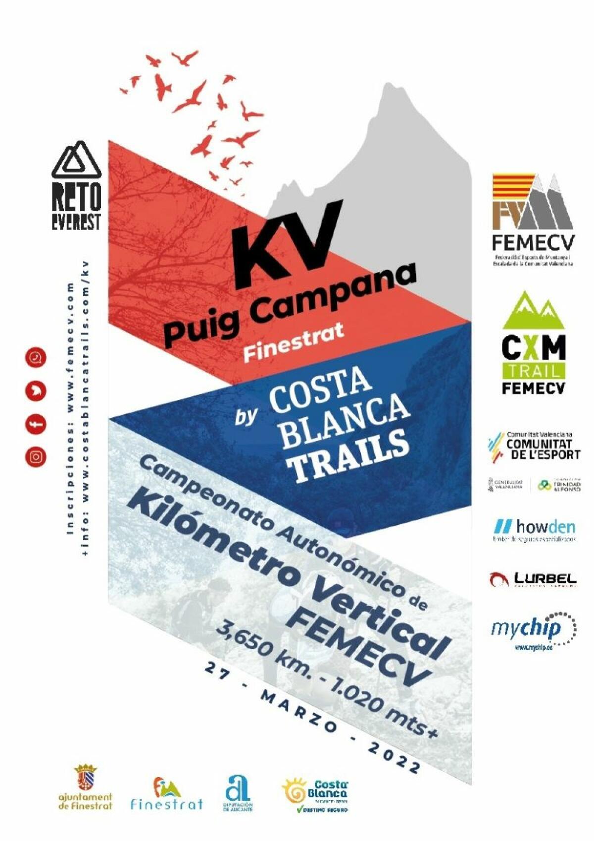 FINESTRAT SE PREPARA PARA EL “KILÓMETRO VERTICAL PUIG CAMPANA” QUE SE CELEBRA EL DOMINGO 27 DE MARZO