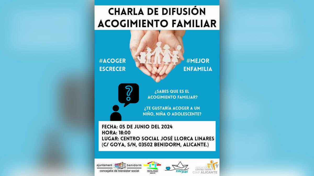 Bienestar Social organiza este miércoles una charla de difusión sobre el acogimiento familiar