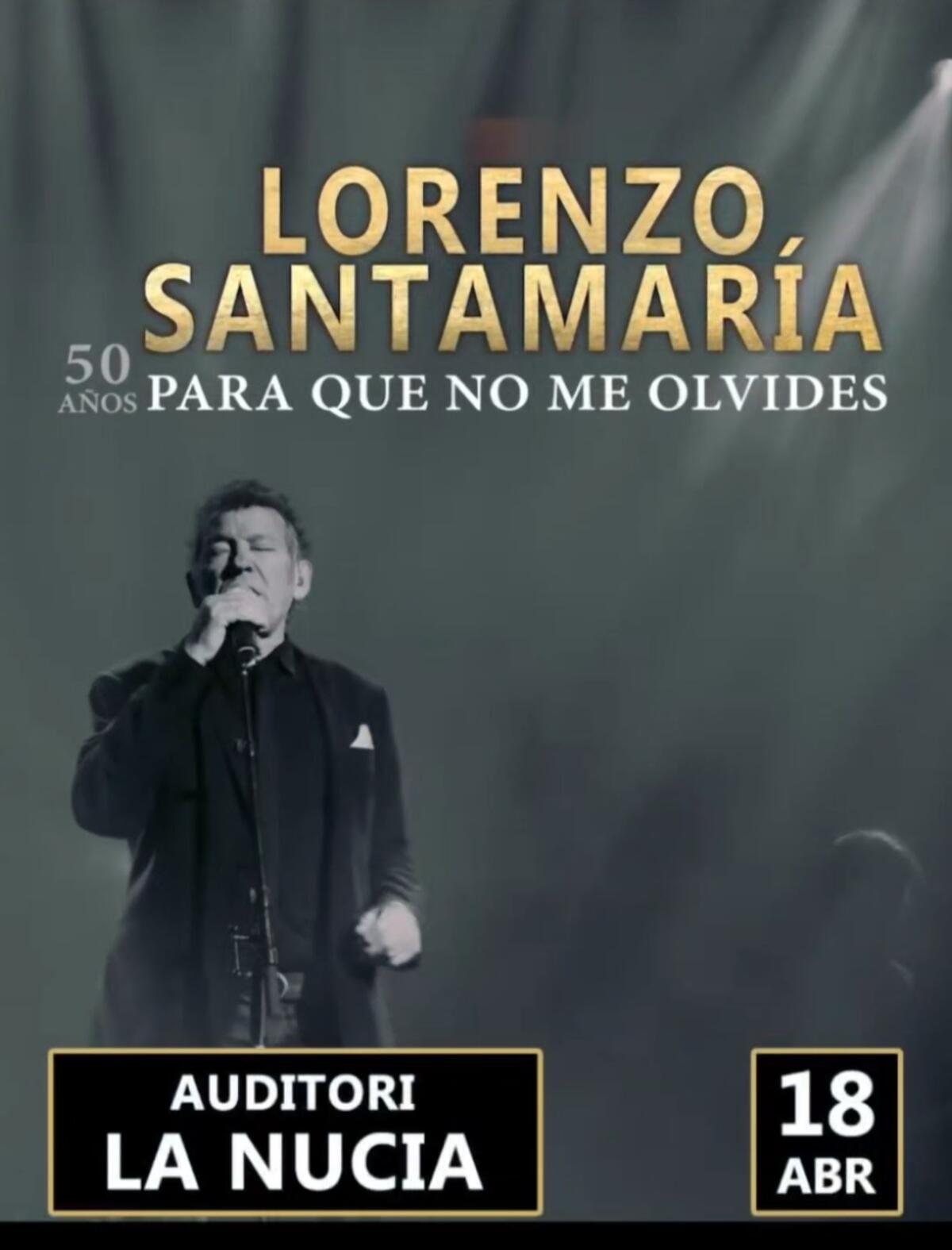 El cantante Lorenzo Santamar&iacute;a regresa a l&rsquo;Auditori en su gira de despedida