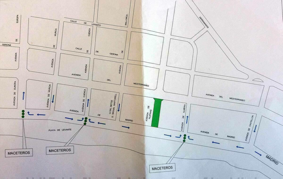 Benidorm ampl&iacute;a las restricciones de circulaci&oacute;n en un nuevo tramo del Paseo de Levante