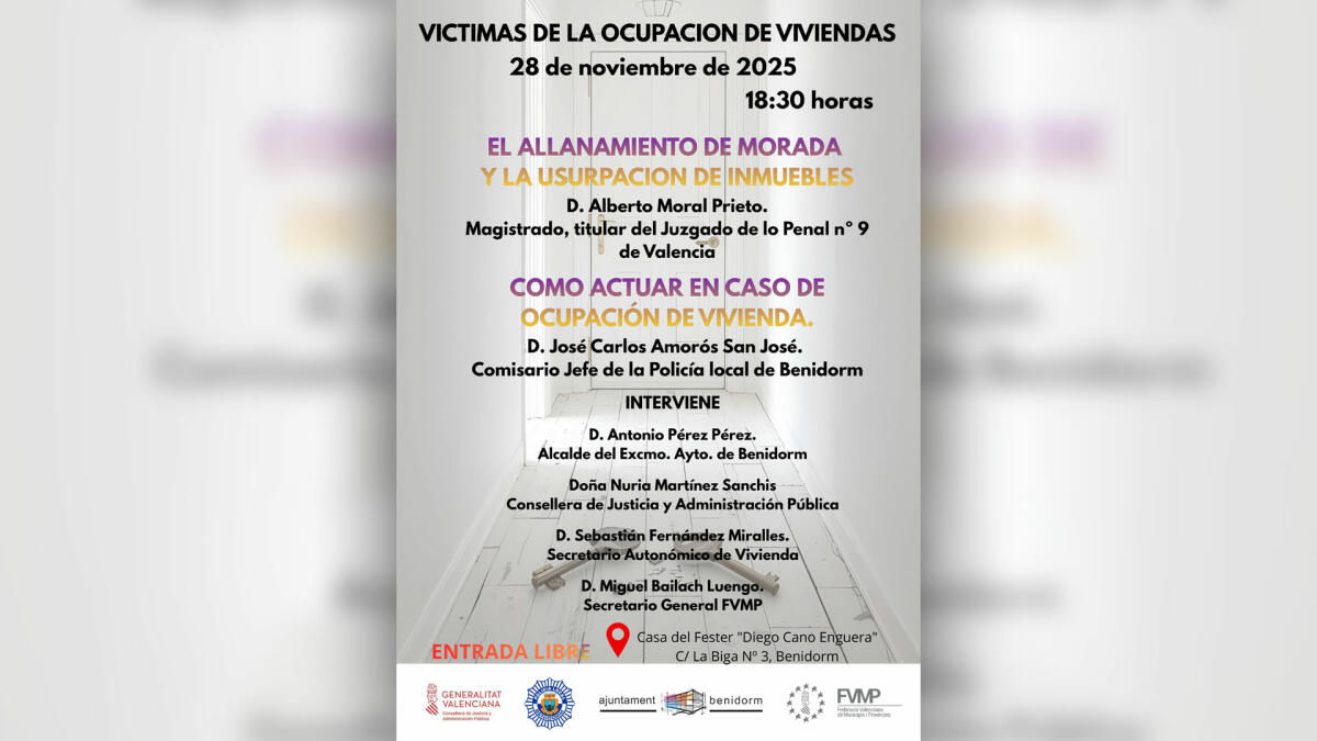 Benidorm acoge una jornada sobre las ‘Víctimas de la ocupación de las viviendas’ 