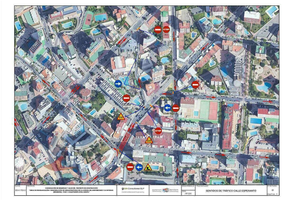 Benidorm inicia el martes el nuevo colector de Esperanto, que completa la red hidr&aacute;ulica de la zona