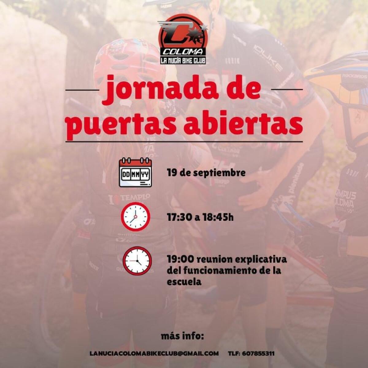 Jornada de Puertas Abiertas de la escuela de Bicis de Montaña de Coloma