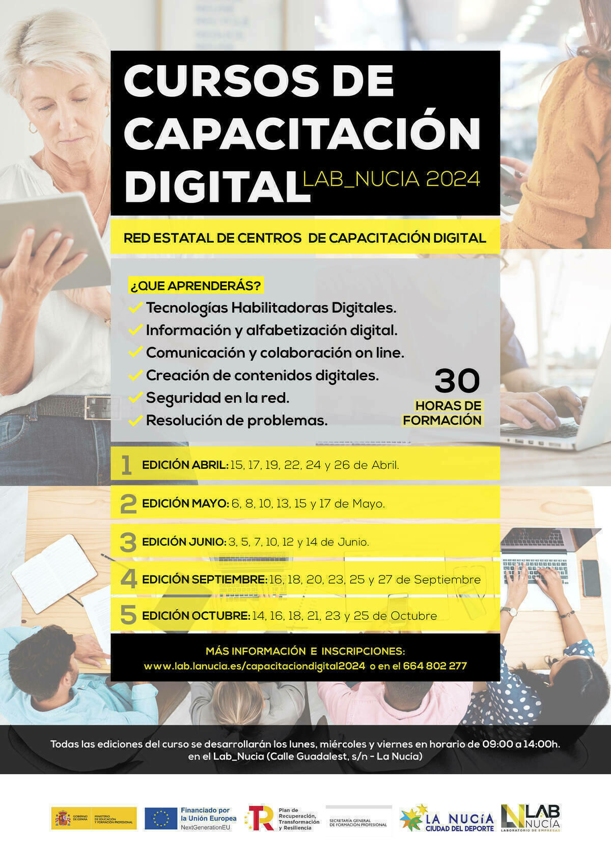 Últimas plazas para el “Curso gratuito de Capacitación Digital”  de abril en el Lab_Nucia