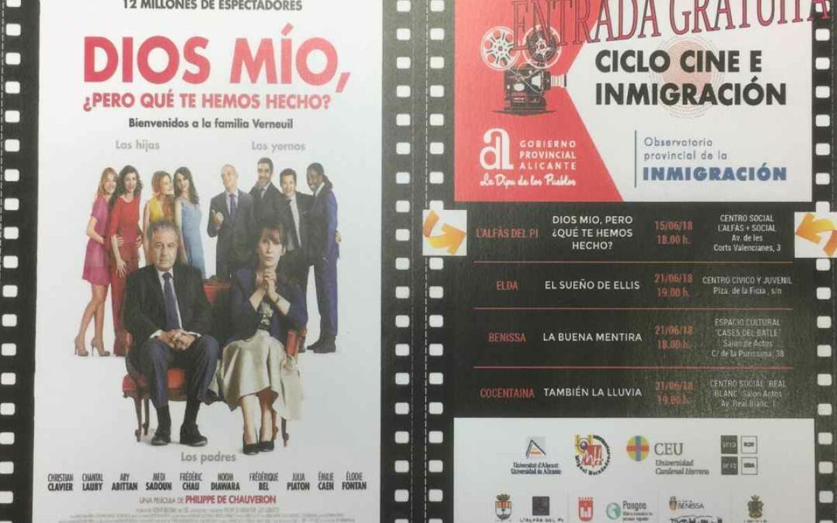 El ciclo &lsquo;Cine e Inmigraci&oacute;n&rsquo; de la Diputaci&oacute;n llega ma&ntilde;ana a l&rsquo;Alf&agrave;s