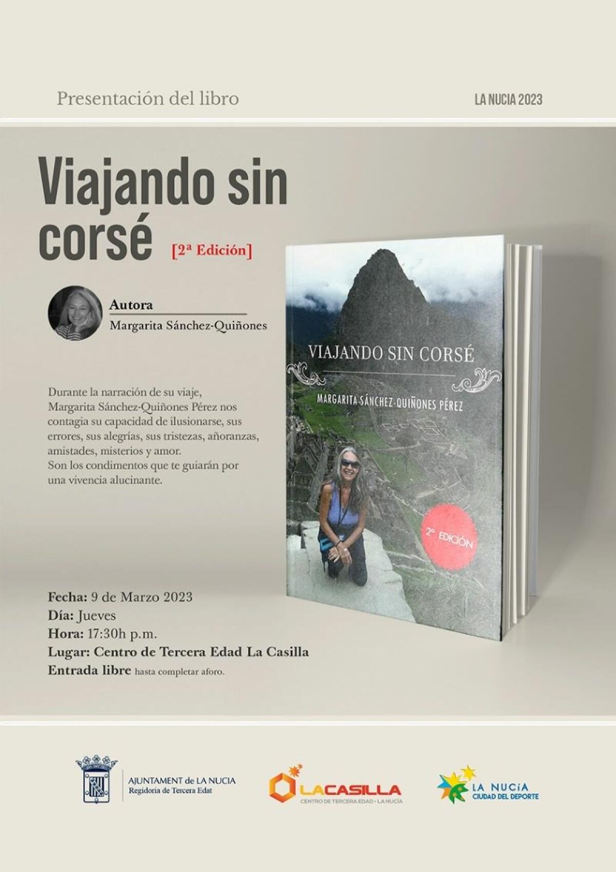 Margarita Sánchez-Quiñones presenta su novela “Viajando sin Corsé” 