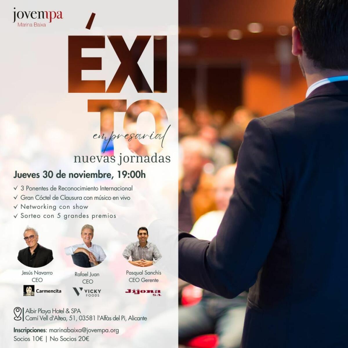 Jovempa organiza el 30 de noviembre una jornada sobre el ‘Éxito Empresarial’ en l’Alfàs