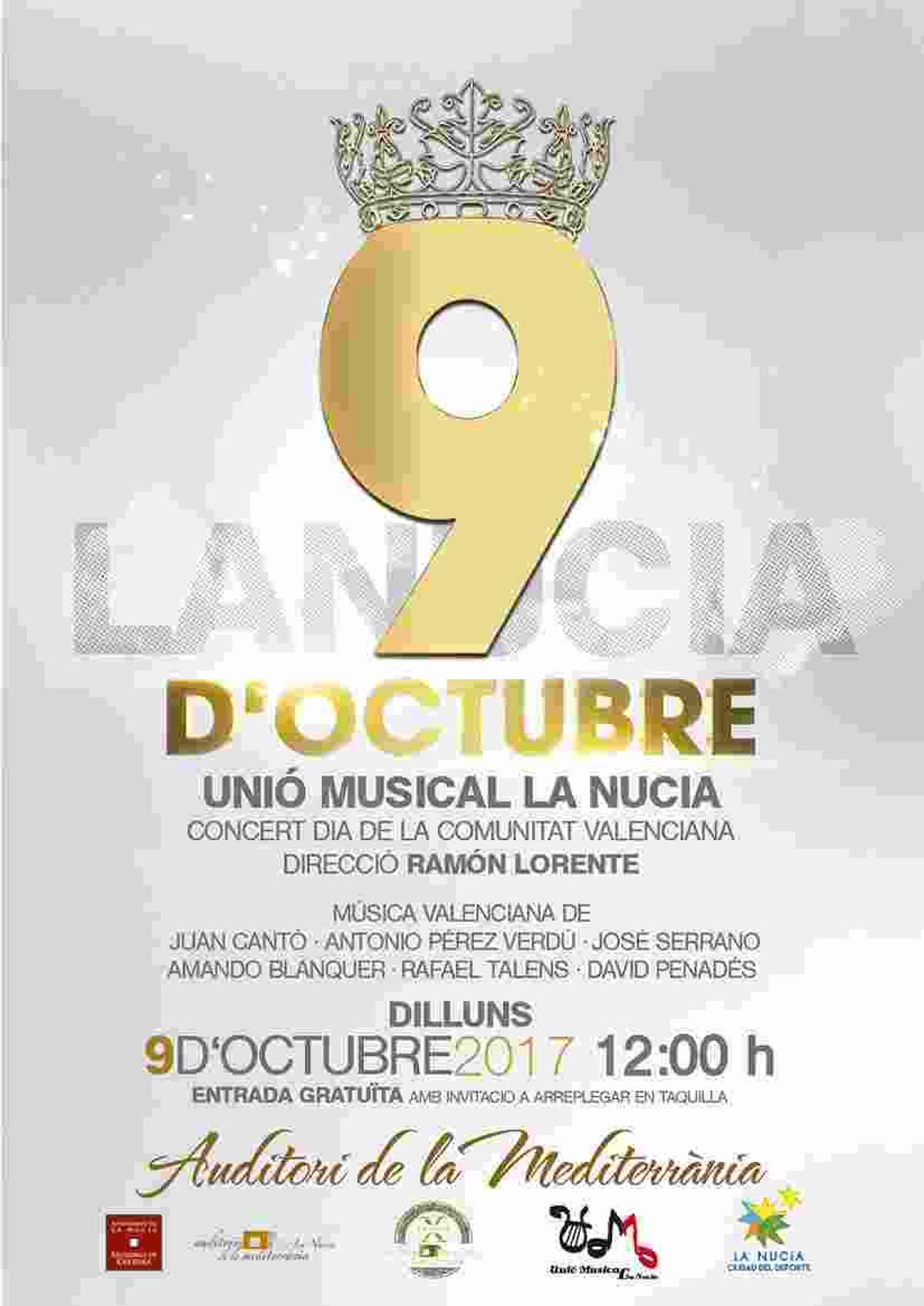 La Nuc&iacute;a conmemora el 9 d&rsquo;octubre con un concierto gratuito de la Uni&oacute; Musical