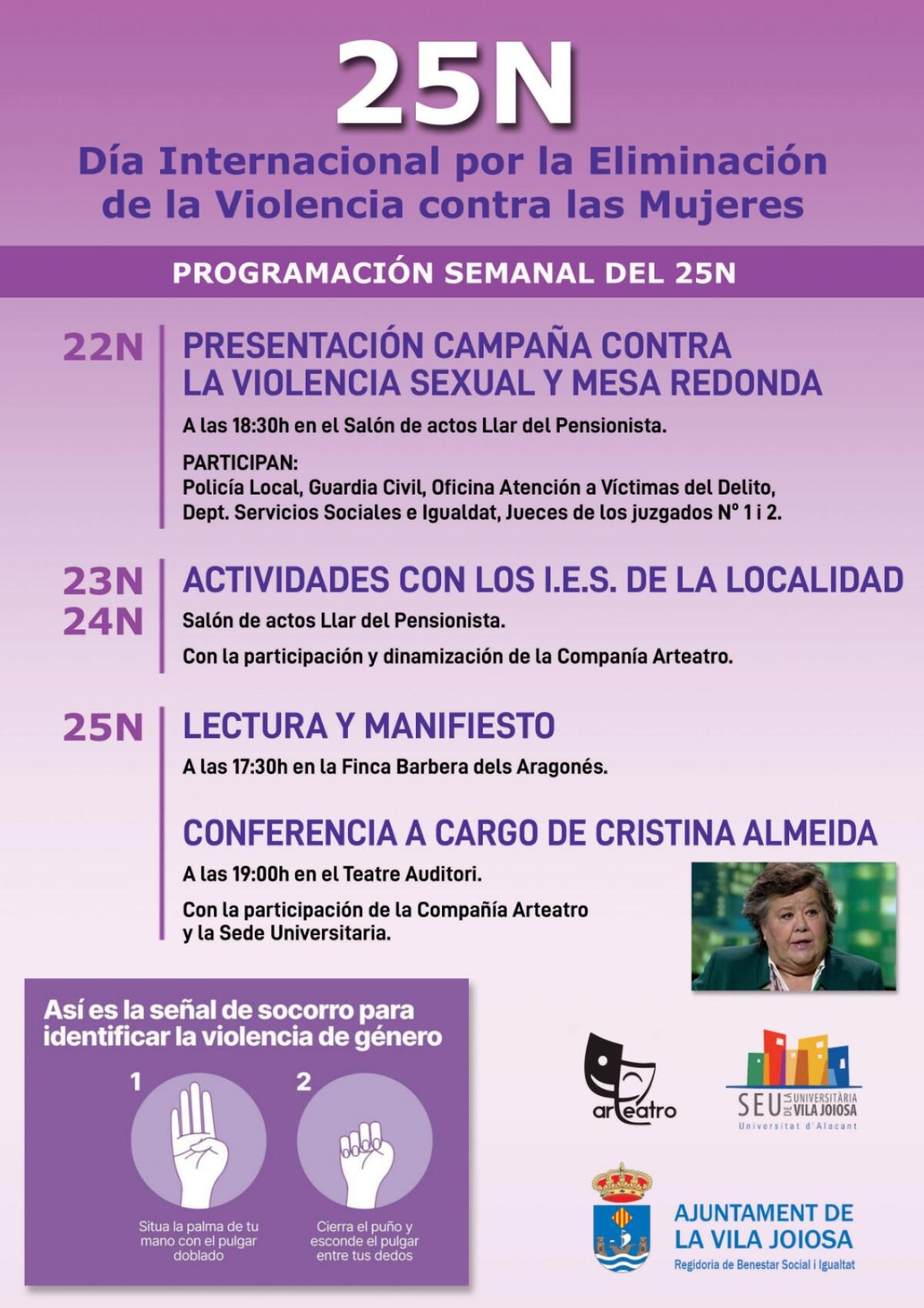 La Vila Joiosa presenta su campaña contra la violencia sexual para el 25N