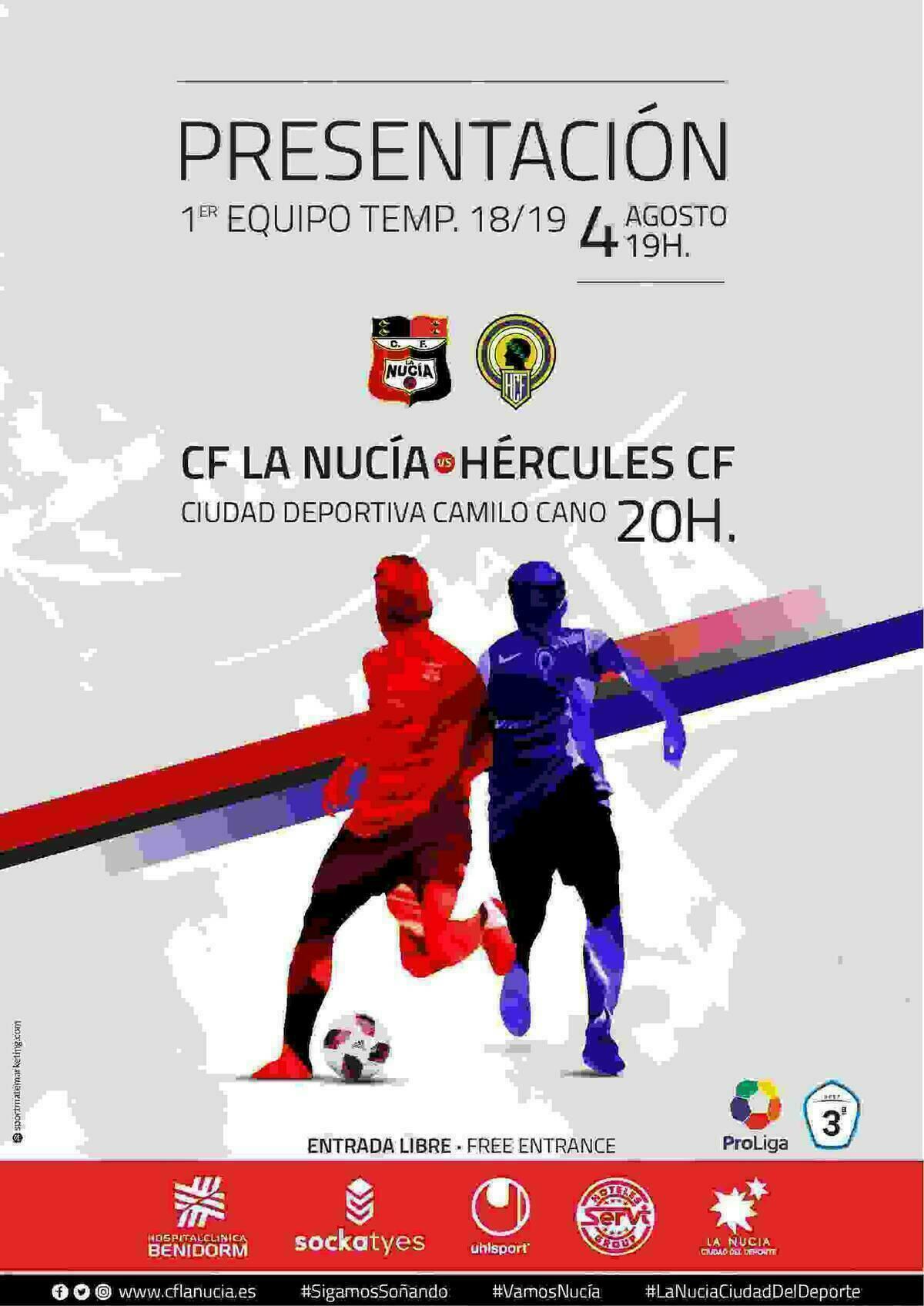 El CF La Nucía- Hércules C.F. este sábado con entrada gratuita