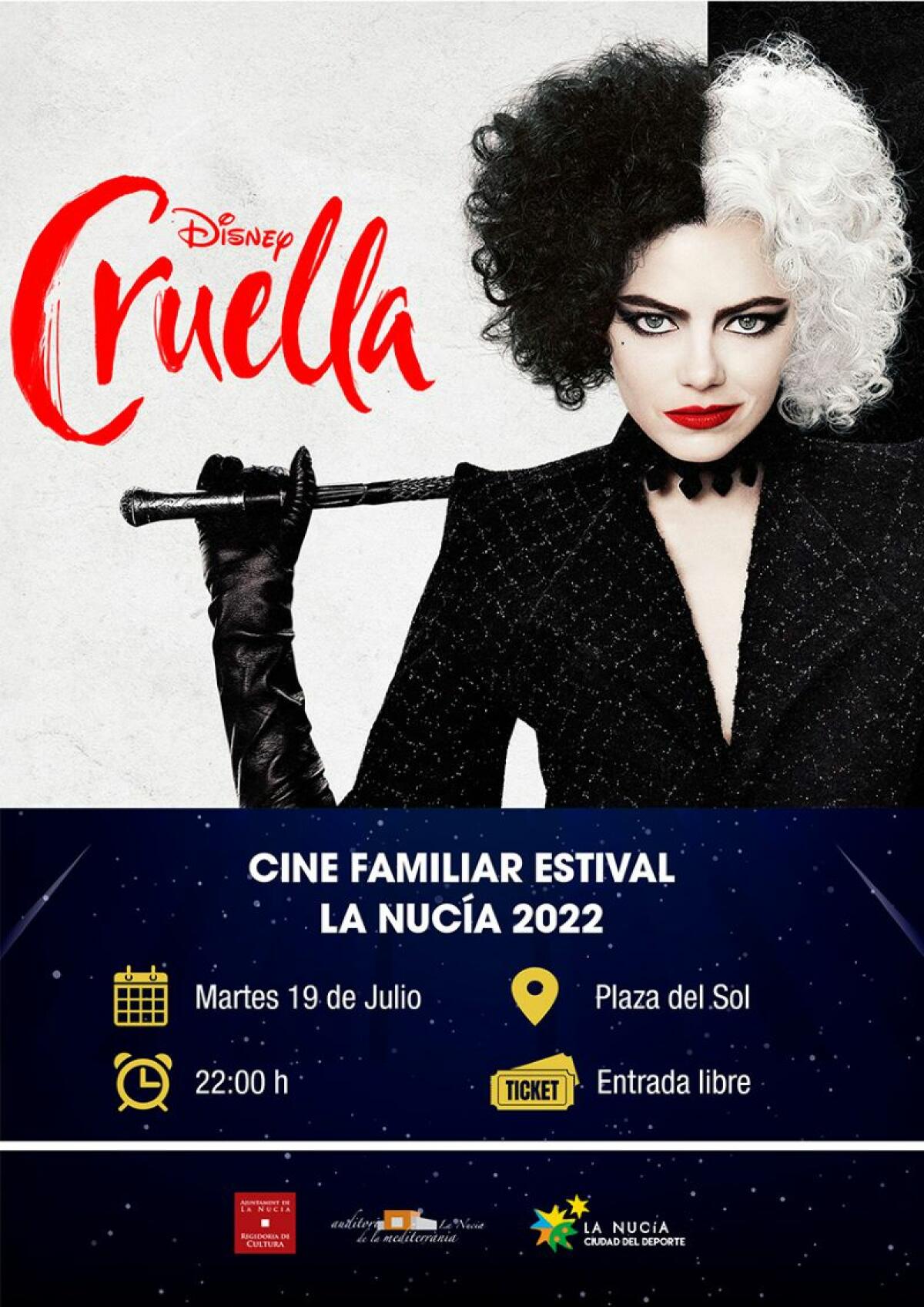 La película “Cruella” mañana en la plaza del Sol 