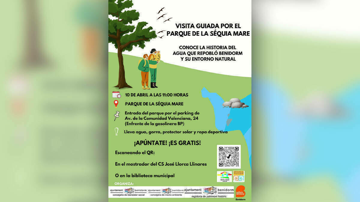 Benidorm organiza mañana una visita guiada al parque de la Séquia Mare abierta a todos los públicos 