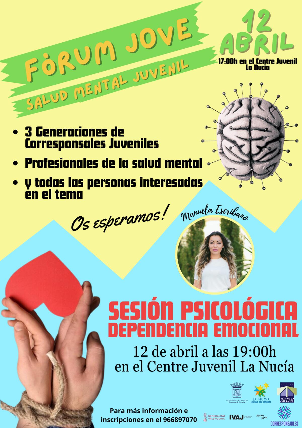 Mañana Fòrum Jove de “Salud Mental” en el Centre Juvenil