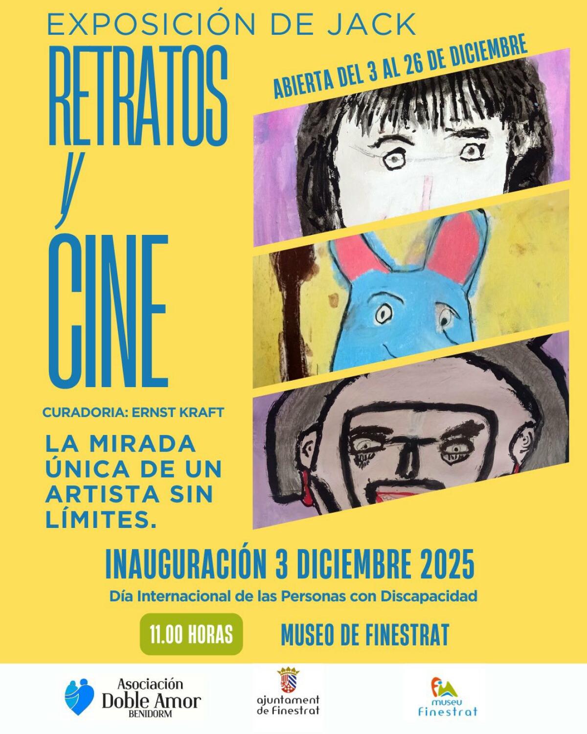 &ldquo;Retratos y Cine&rdquo; del joven artista, Jack, se expone en el Museu de Finestrat desde el 3 de diciembre