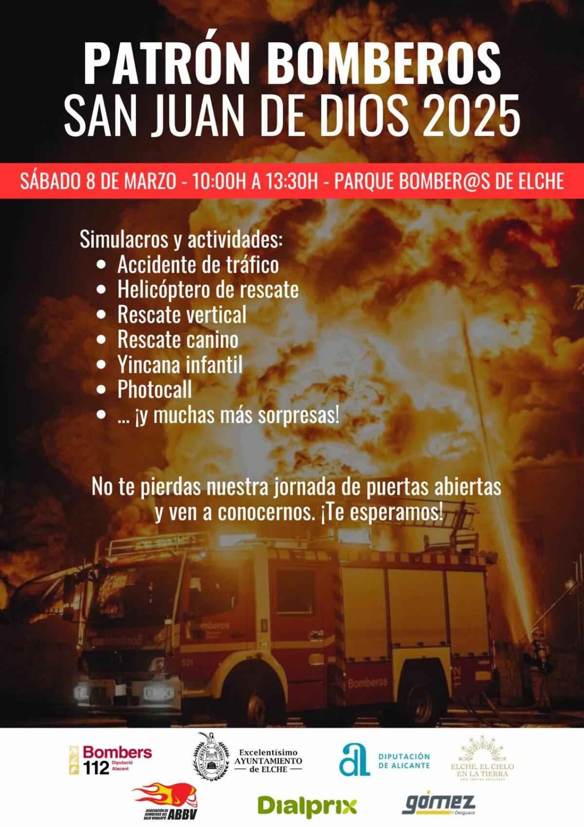 Los bomberos celebran este sábado la festividad de su patrón con actividades para toda la familia en los diferentes parques del Consorcio  