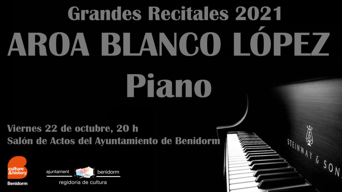 La pianista Aroa Blanco, mañana viernes en el Salón de Actos del Ayuntamiento de Benidorm