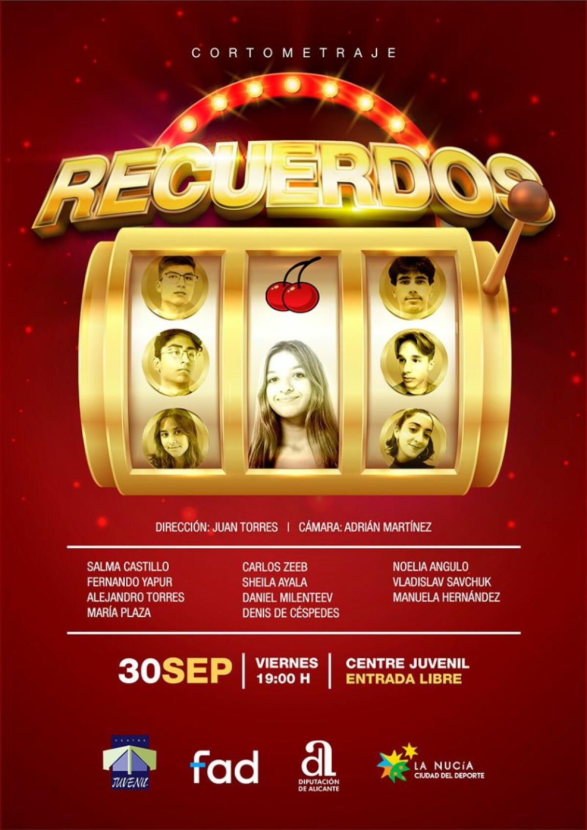 Mañana se estrena el corto nuciero “Recuerdos” en el Centre Juvenil