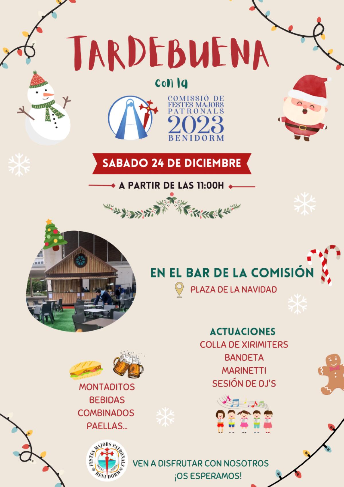 El 24 de Diciembre celebra la Tardebuena con la Comisión de Fiestas de Benidorm