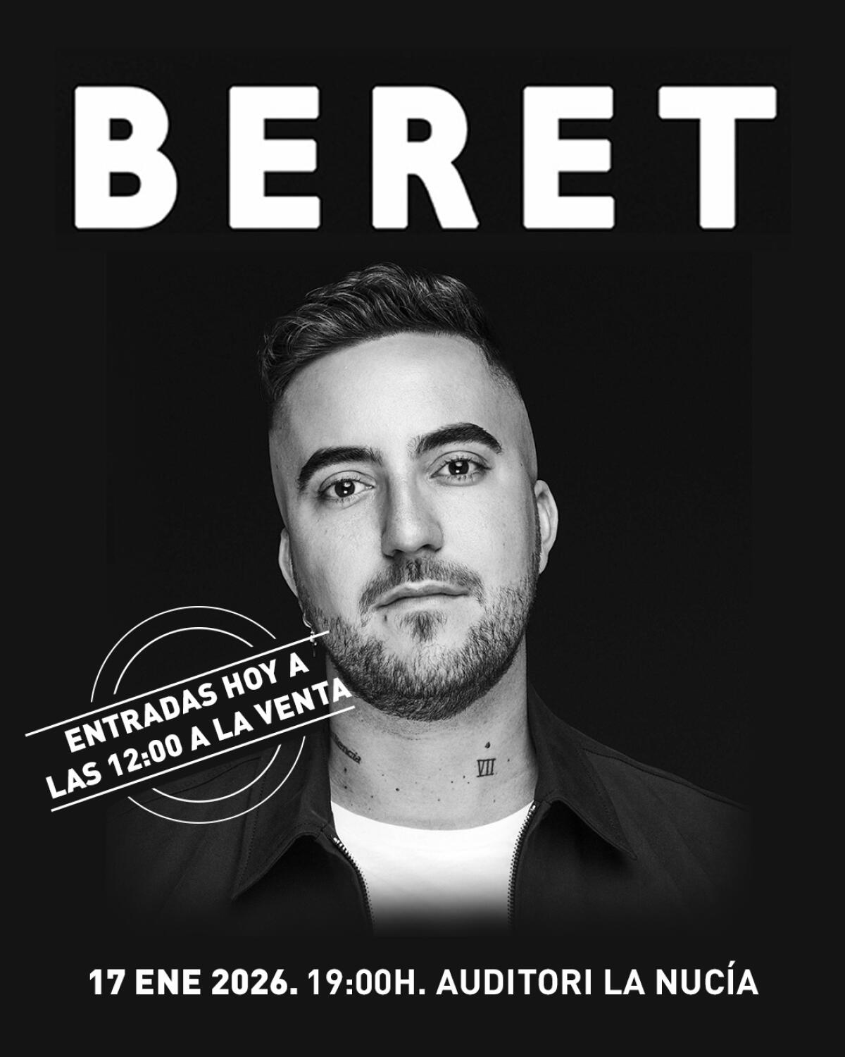 Las entradas de Beret salen a la venta hoy a las 12 horas