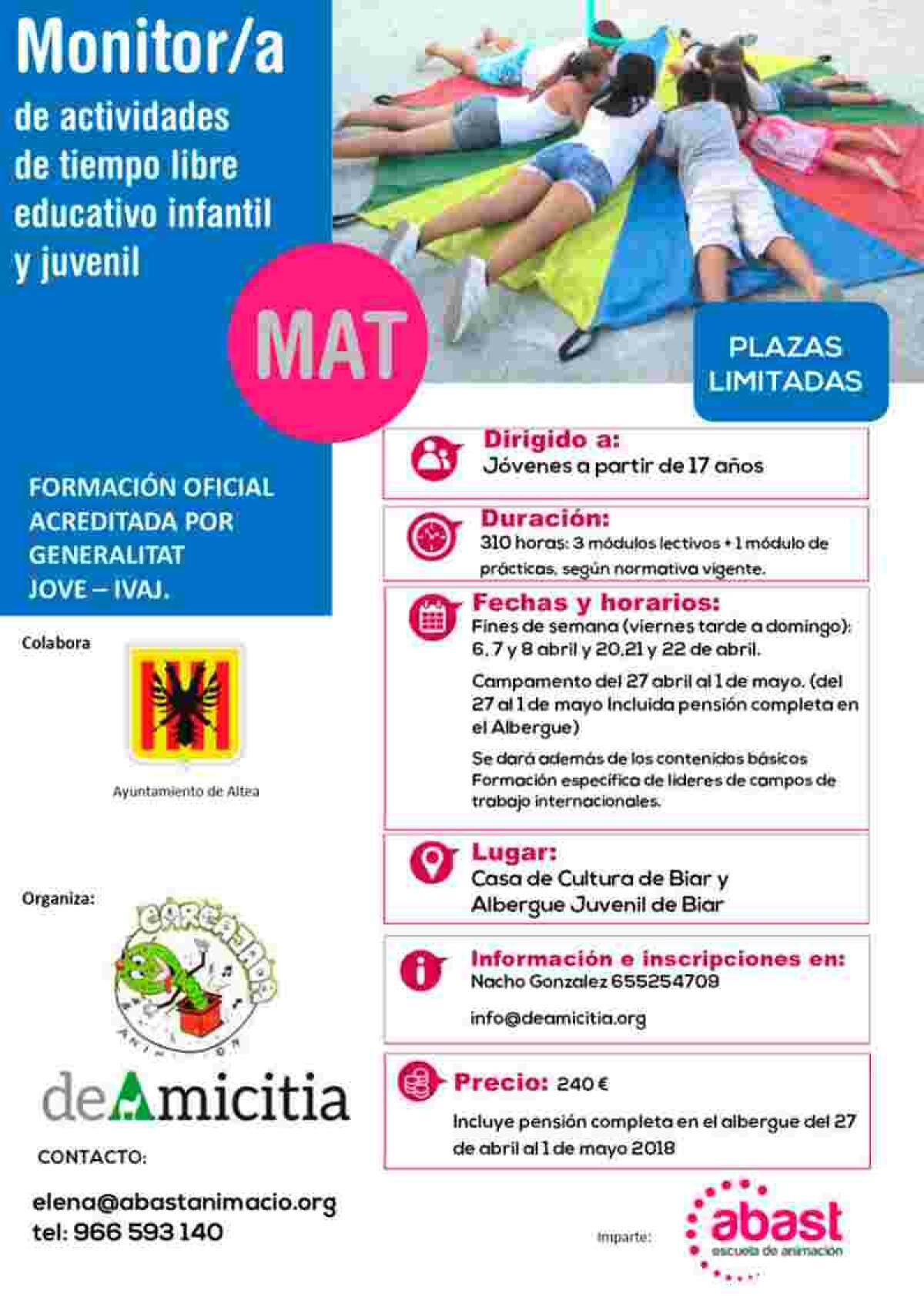 Altea &middot; Juventud anima a los j&oacute;venes a formarse en un curso de Monitor de Tiempo Libre