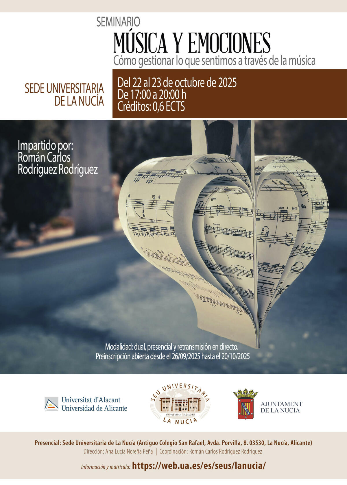 Último día de inscripción para el Seminario “Música y Emociones” de la Seu