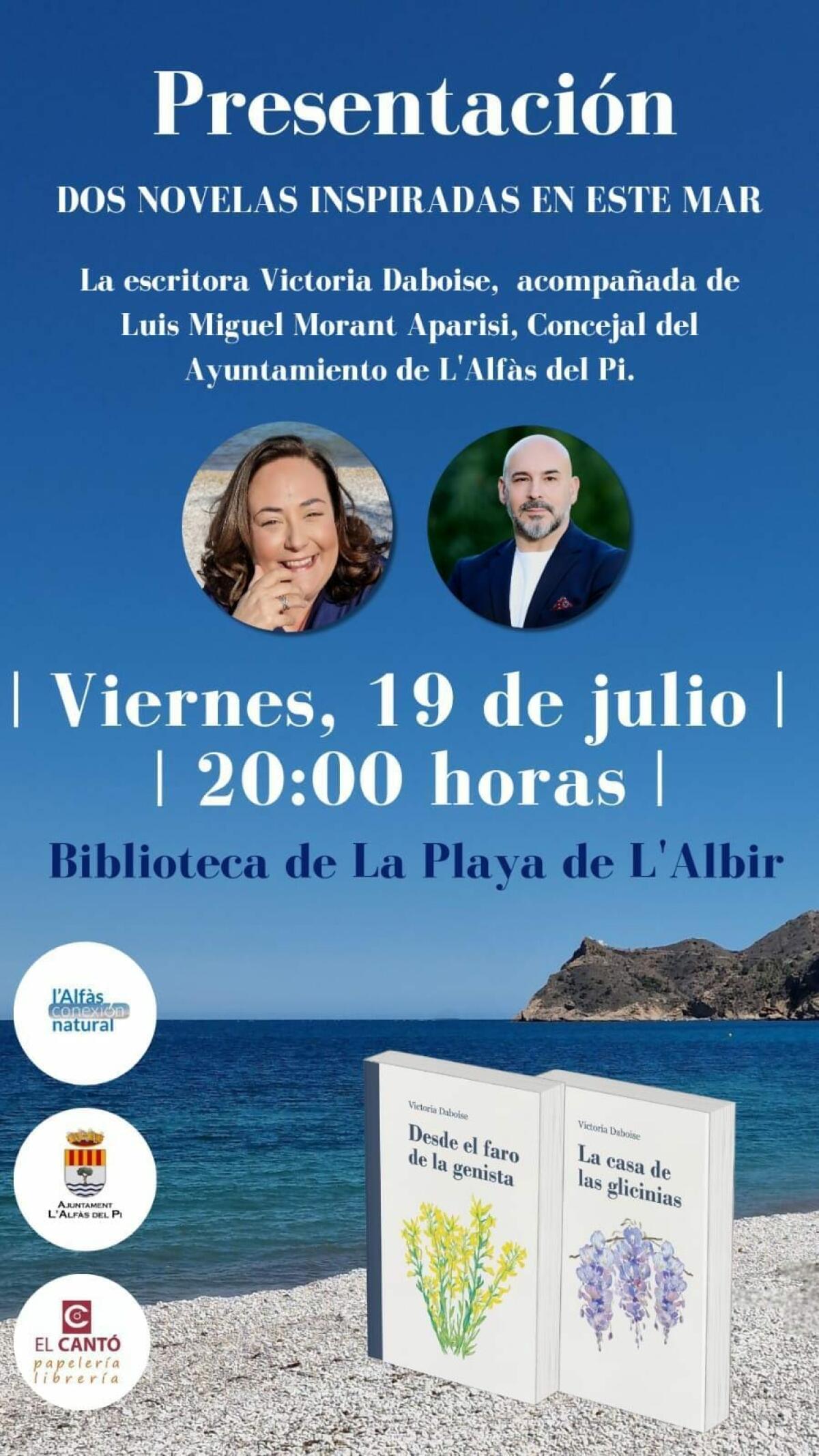 El viernes en la biblioplaya de l’Albir se presentan dos novelas de la escritora valenciana Victoria Daboise