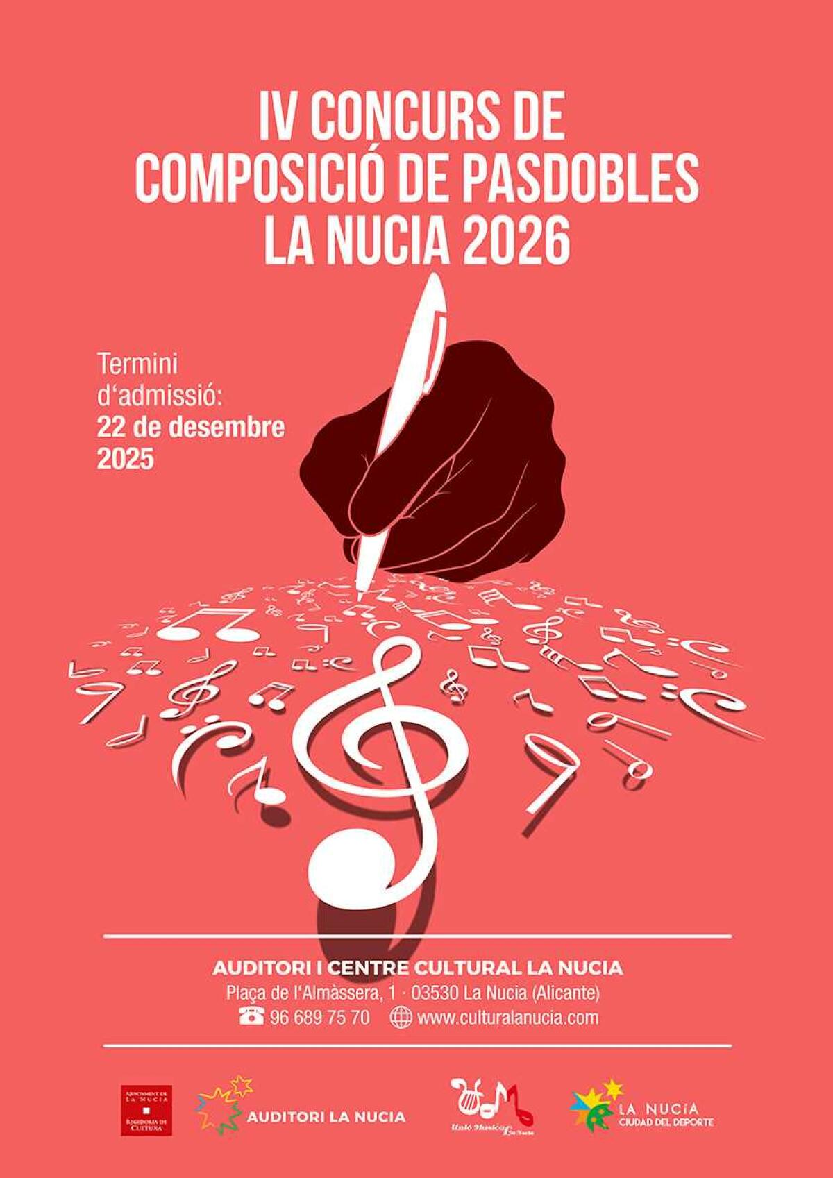 La Unió Musical convoca el “IV Concurso de Pasodobles” con un premio de 1.500 €