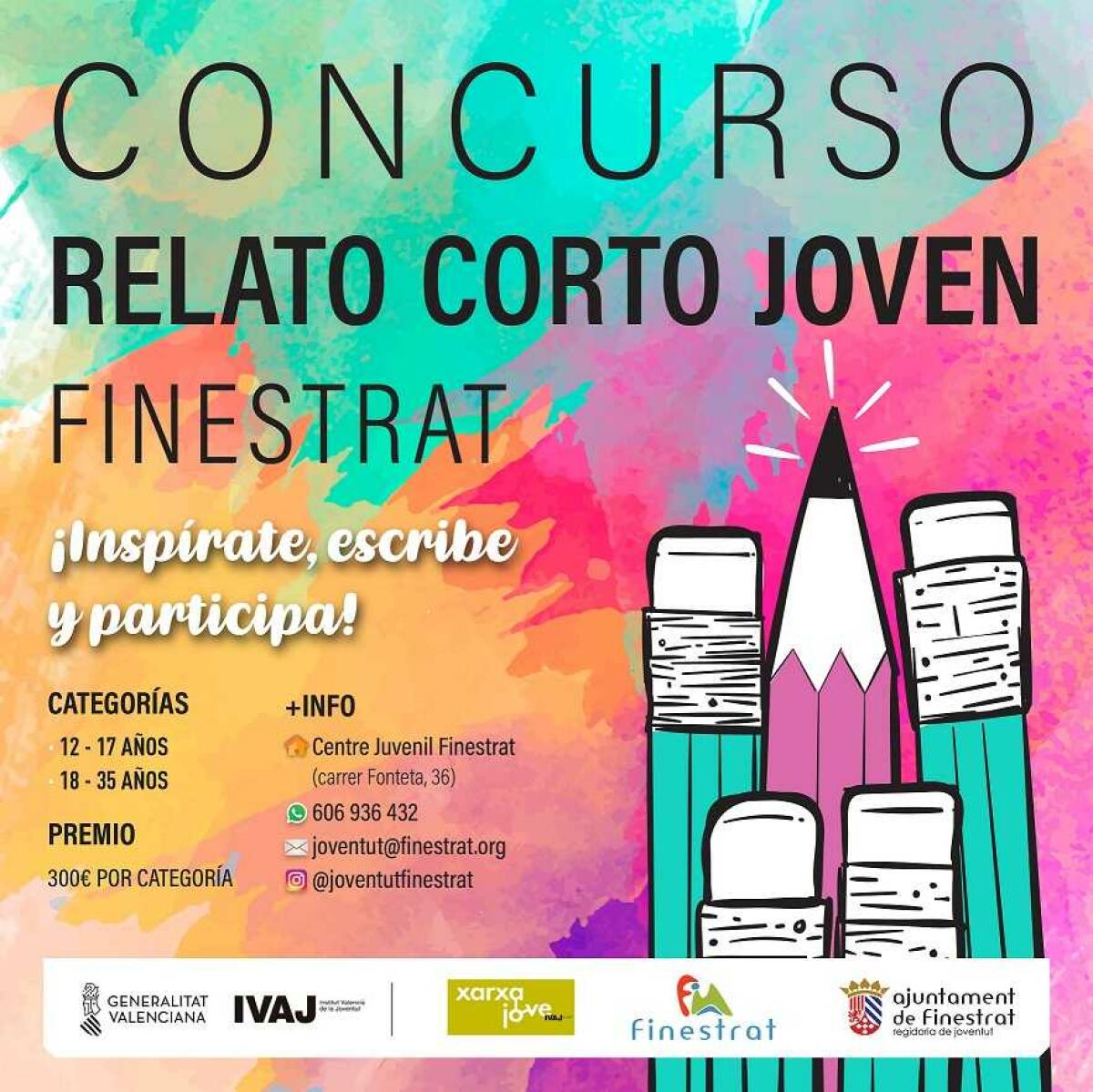 LA CONCEJALÍA DE JUVENTUD DE FINESTRAT CONVOCA EL CONCURSO “RELATO CORTO JOVEN” EN EL MARCO DEL “DÍA DEL LIBRO 2021”