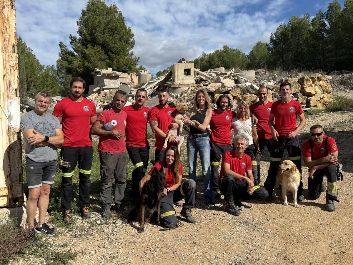 Los bomberos de Valencia entrenan sus perros de rescate en La Nucía