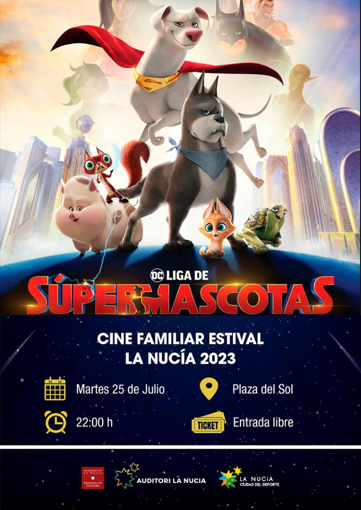  La película “DC Liga de Supermascotas” mañana en la plaza del Sol