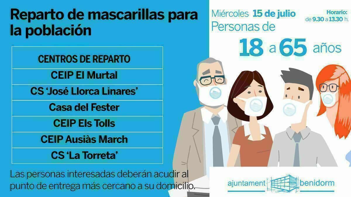 El Ayuntamiento entrega ma&ntilde;ana mascarillas a la poblaci&oacute;n empadronada de 18 a 65 a&ntilde;os.
