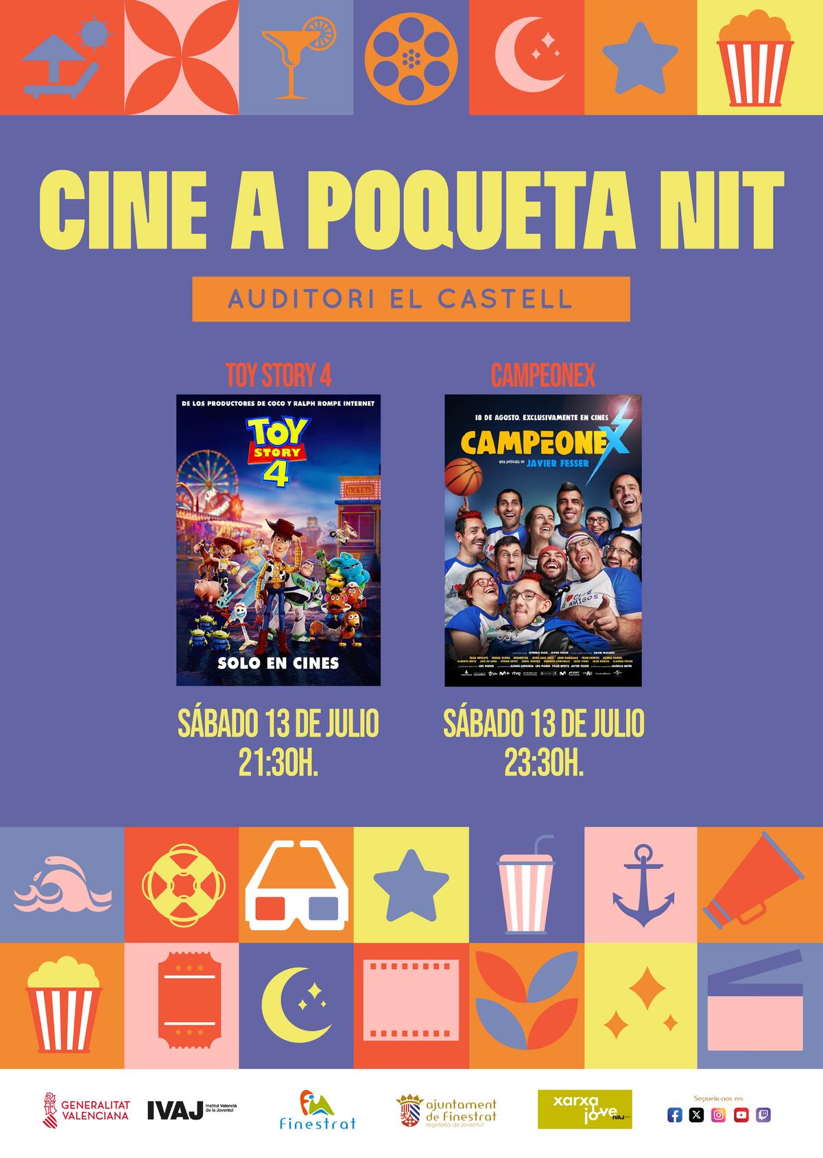 LLEGA EL CINE DE VERANO AL AUDITORI DEL CASTELL Y LA CALA DE FINESTRAT 