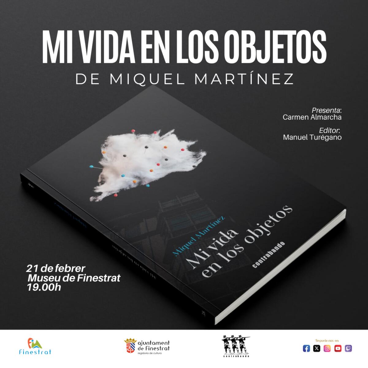 &ldquo;MI VIDA EN LOS OBJETOS&rdquo;. PRESENTACI&Oacute;N DEL LIBRO DE MIQUEL MART&Iacute;NEZ EN EL MUSEU DE FINESTRAT EL PR&Oacute;XIMO VIERNES 21 DE FEBRERO. 