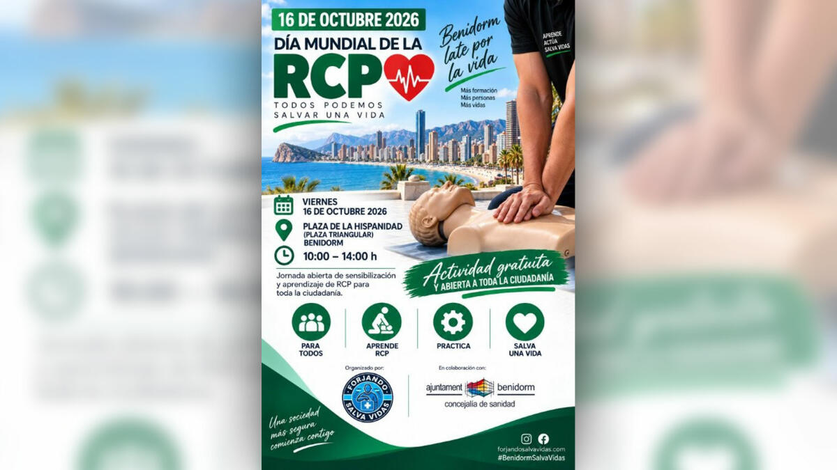 Benidorm celebra el viernes el D&iacute;a Mundial de la RCP con una jornada gratuita y abierta a toda la ciudadan&iacute;a