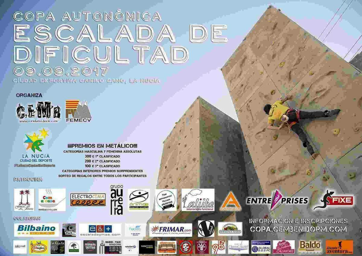 La Copa Autonómica de Escalada de Dificultad  se celebra este sábado en La Nucía