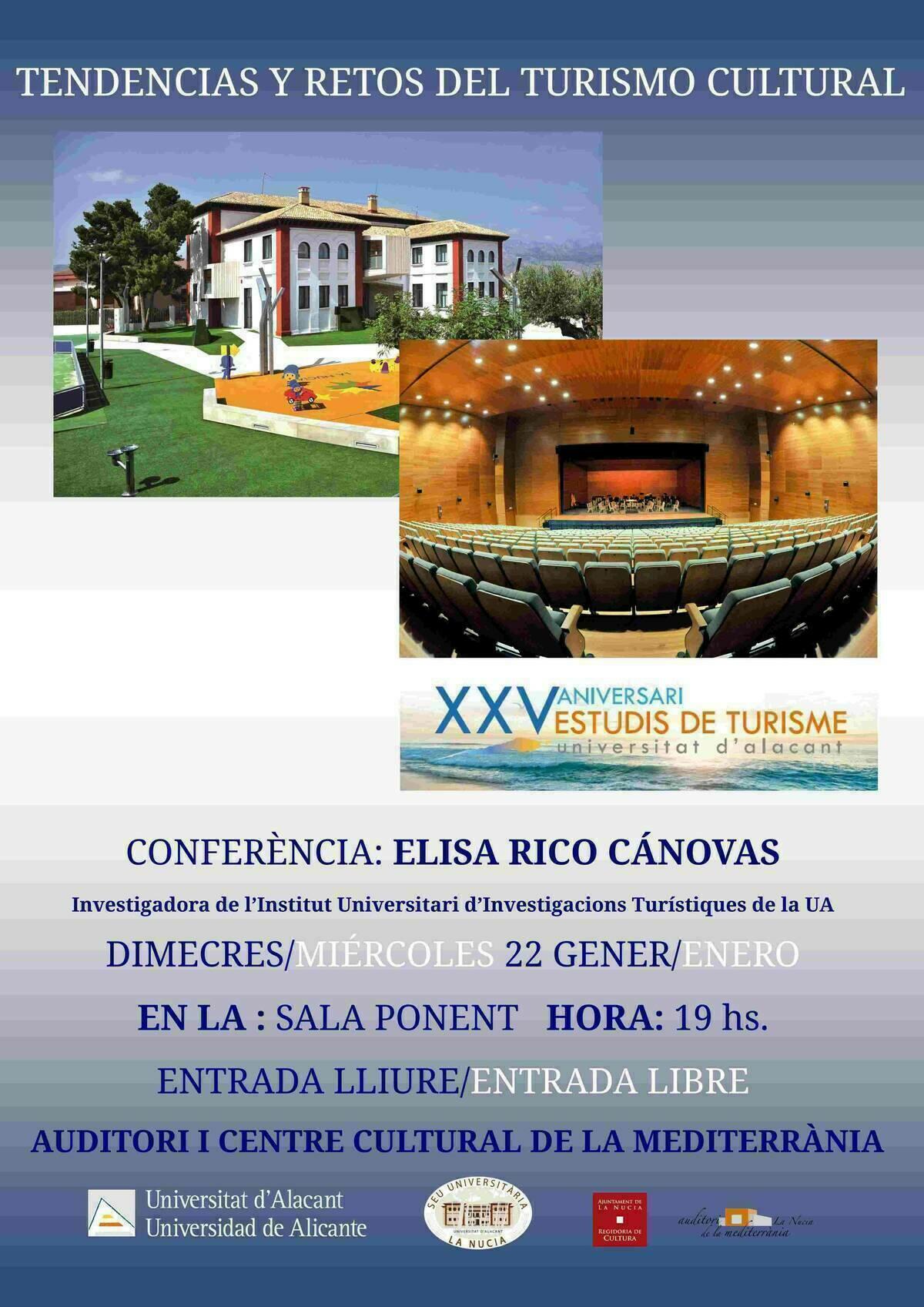 La Nucía · Conferencia sobre “Turismo Cultural” en l´Auditori